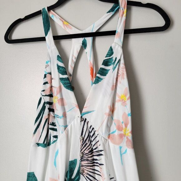 EUC FLORAL SUMMER HALTER OPEN BACK STRAPPY MAXI SKIRT SIZE M - Picture 14 of 14